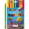 JUNIOR Ocean World Jumbo, pastelky, drevené, trojhranné (12 farieb)