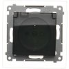 Kontakt Simon 1-zásuvka IP44 s clonkami a krytkou Simon54 PREMIUM SS antracit DGZ1BZ.01/48A
