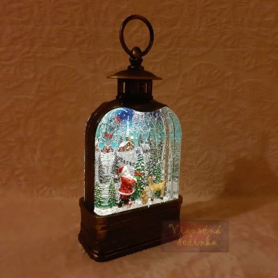 Vianočný lampáš so snežením a zvonkohrou na baterky aj USB - Vianoce v hore  od 49,95 € - Heureka.sk