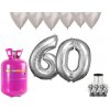 HeliumKing Hélium párty set na 60. narodeniny so striebornými balónmi