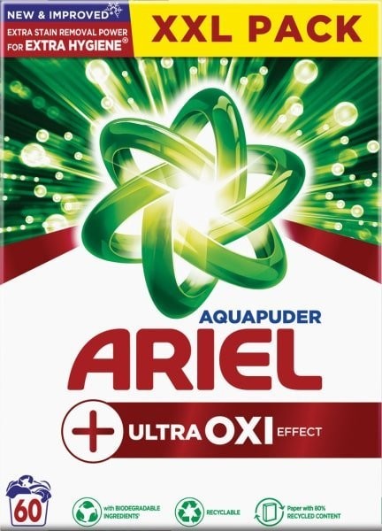 Ariel Ultra Oxi Box prací prášok 3,9 kg 60 PD