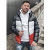 Tmavomodro-červená pánska prešívaná zimná bunda Bolf 6593