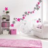 INSPIO Nálepka Detské samolepky na stenu - Kvetinky 50x90 kvety sivá, ružová, vlastná farba z výberu