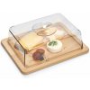 ZELLER Wood 25 x 20 cm - drevená doska na podávanie syrov a občerstvenia s krytom