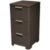 Curver Regál Style 3x14L so šuplíkmi tmavě hnědý