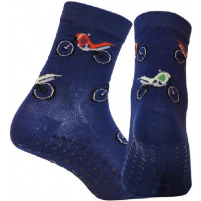 Detské ponožky s protišmykovým chodidlom Motorky