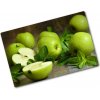 Kuchynská doska veľká zo skla Zelená jablká 80x52 cm