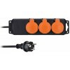 Predlžovací kábel-3 zásuvky-3m-3x1,0mm2-guma-IP44 -SOLIGHT-PP322