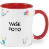 FOTOpošta hrnček s fotkou farebný rámik PÁRTY ČERVENÝ 350 ml