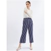 Tmavomodré dámske pruhované nohavice ORSAY 42