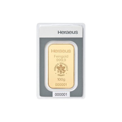 Heraeus zlatý zliatok 100 g