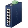 Planet ISW-504PT-E priemyselný kompaktný switch, 1x10/100TX, 4x10/100TX PoE+ 802.3at 120W, -40~75°C, 48-55VDC, IP40