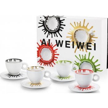 Illy Ai Wej-wej porcelánové cappuccino šálky s podšálkami 4 x 160 ml