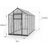 Polykarbonátový skleník LUX 2 m Dĺžka: 5,5 metrov, POLYKARBONÁT: 6 mm