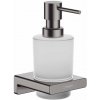 Hansgrohe AddStoris Dávkovač mydla s držiakom, matné sklo/kefovaný čierny chróm 41745340-HG