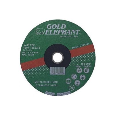Kotúč Gold Elephant 41AA 150x1,6x22,2 mm, rezný na kov a nerez A46TBF