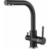 Trojcestná drezová vodovodná batéria Aquasanita Akvaduo 2663Long-601 (black metallic)