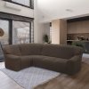 Nueva Textura poťahy HARMONIA tabaková rohová sedačka 340 - 540 cm