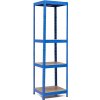Policový regál Trestles RH 1800x600x300, nosnosť 1400 kg, 4 police Farba: modrá