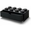 LEGO stolný box 8 so zásuvkou – čierna 5711938032036