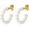 Náušnice Pearl Hoop (18K pozlátená oceľ)