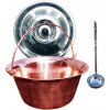 Perfect Cauldron kotlík na guláš meď 1,2 mm 20 l, Perfect Cauldron pokrievka nerez 46 cm INOX, Perfect Cauldron naberačka nerez INOX