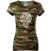 Bike lebka - Dámske maskáčové tričko - 2XL ( Hnedý maskáč )