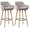 Sada 2 barových stoličiek Grant fabric, šedohnedá