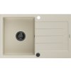 Mexen Bruno, granitový drez 795x495x200 mm, 1-komorový, béžová s čiernym sifónom, 6513791010-69-B