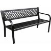 Lean Záhradná kovová lavička – 120cm, čierna