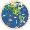 GOKI Obojstranné drevené puzzle Svet 57 dielikov