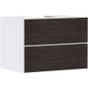 HANSGROHE Xevolos E závesná skrinka pre lakovanú dosku so zápustným umývadlom, 2 zásuvky PushOpen, 780 x 550 x 555 mm, matná biela/tmavý dub, 54187730