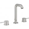 Grohe Essence - Umývadlová batéria s výpusťou, 3-otvorová inštalácia, supersteel 20296DC1