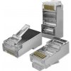 Qoltec 100 x RJ45 konektor | CAT5e | FTP | PassThrough | Pozlátené kontakty
