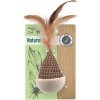 Hračka Magic Cat Natural Fun kužeľ s pierkami kartón/plyš biela 6cm