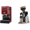 Gaggia New Classic E24 BC, red + Eureka Mignon Single Dose PRO, Chrome & Oak
