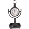 Clayre & Eef Čierne antik kovové stolné hodiny - 15 * 11 * 34 cm / 1 * AA - Clayre & Eef