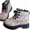 Zateplené topánky s kožušinkou, trekové topánky so srdiečkami, biele, veľ. 23 P5-212