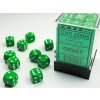 Sada 36 kociek 12mm D6 - Green / White Chessex Opaque