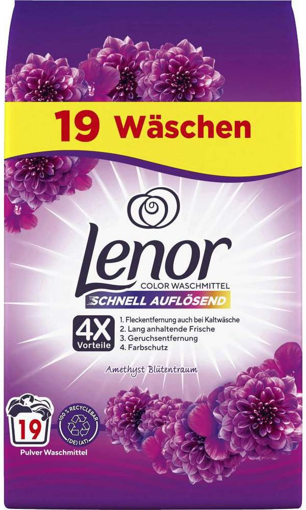 Lenor prací prášok 4 xActions Color Amethyst 114 kg 19 PD