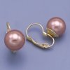 Pozlátené náušnice guličky 10mm z chirurgickej ocele Swarovski elements Bronze Pearl (svetlo hnedá)