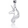 ADANITO SLP917 - Strieborný prívesok jednorožec so zirkónmi