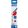 Pastelky MILAN Ergo Grip trojhranné 12 ks, červená
