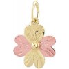 Silvego Zlatý prívesok štvorlístok Fortuna v kombinácii žltého a ružového zlata SILVEGOB10580GY
