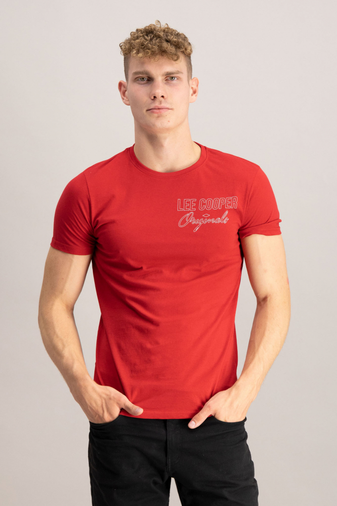 Lee Cooper pánske tričko Logo červené
