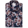 Pánska modrá kvetovaná bavlnená košeľa OLYMP body fit Veľkosť: 42 (L)