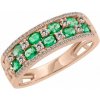 Eppi Zlatý prsteň plný smaragdov a diamantov Pablo R33972