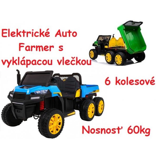 Joko elektrické autíčko Farmer s vyklápacou vlečkou 6 kolesové penové  kolesá nosnosť 60kg modrá od 242 € - Heureka.sk