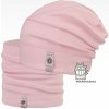 Dráče Bavlnená čiapka a nákrčník Dráča Alan 01 svetlo ružová