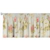 Dekoria Krátky záves na riasiacej páske, duże kwiaty na niebieskim tle, 390 x 40 cm, Londres, 143-86